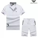 survetement manche courte armani for sale 2019 nouveau style fly all white